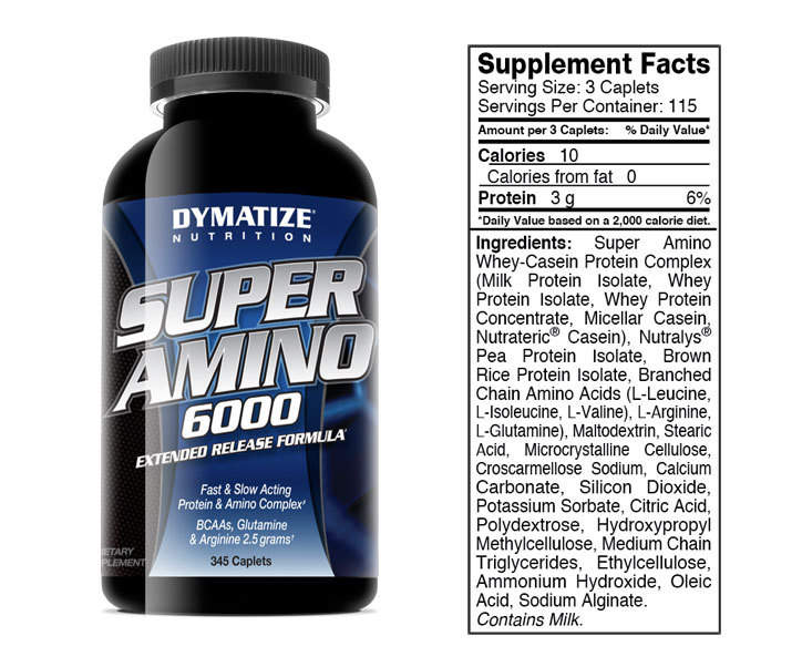 Dymatize Super Amino 6000 345 капс / 345 caps