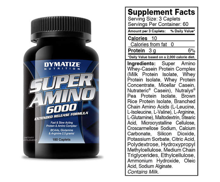 Dymatize Super Amino 6000 180 капс / 180 casp