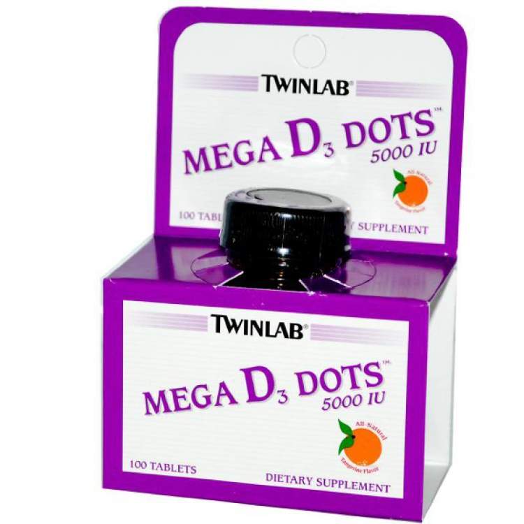 Twinlab Vitamin Mega D3 5000 IU 100 dots