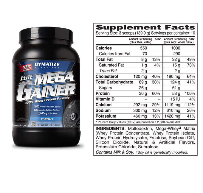 Dymatize Elite Mega Gainer 1405 гр / 3.21lb / 10 порций